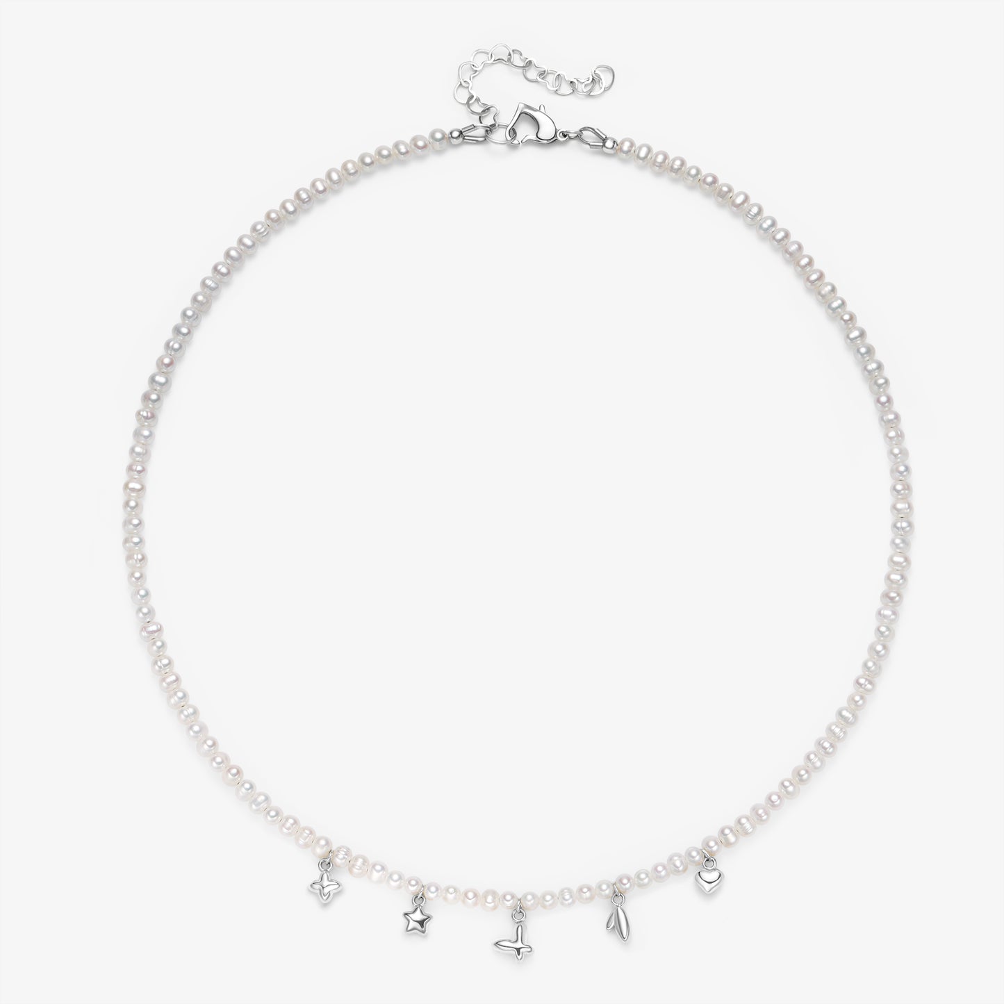 Olivia Fresh Water Pearl Necklace With Charms