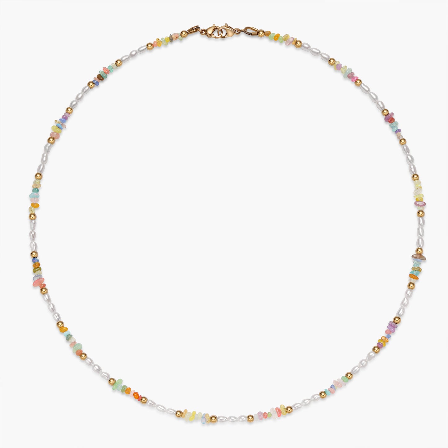 Muti-color Opal & Fresh Water Pearl Necklace