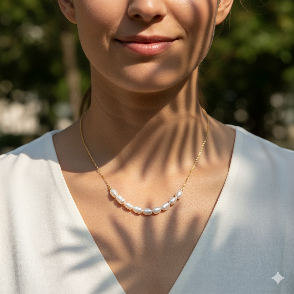 Smiling Face Design Fresh Water Pearl Necklace