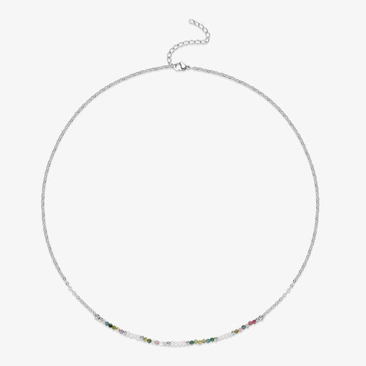 Ellie Rainbow Tourmaline and Fresh Water Pearl Necklace
