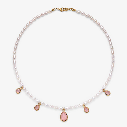 Fresh Water Pearl Necklace With Charm Pendants